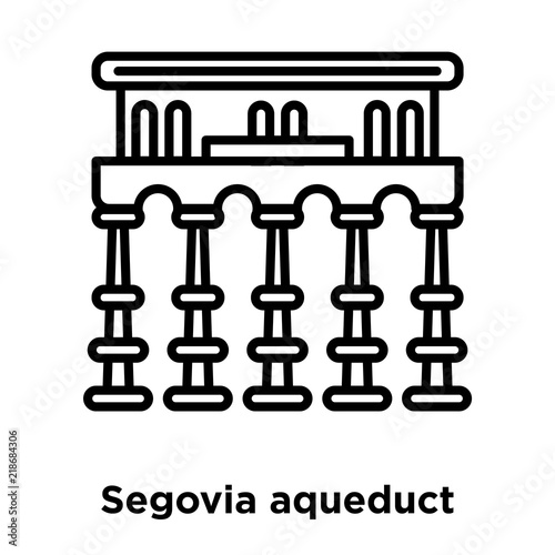 segovia aqueduct icon isolated on white background. Modern and editable segovia aqueduct icon. Simple icons vector illustration.