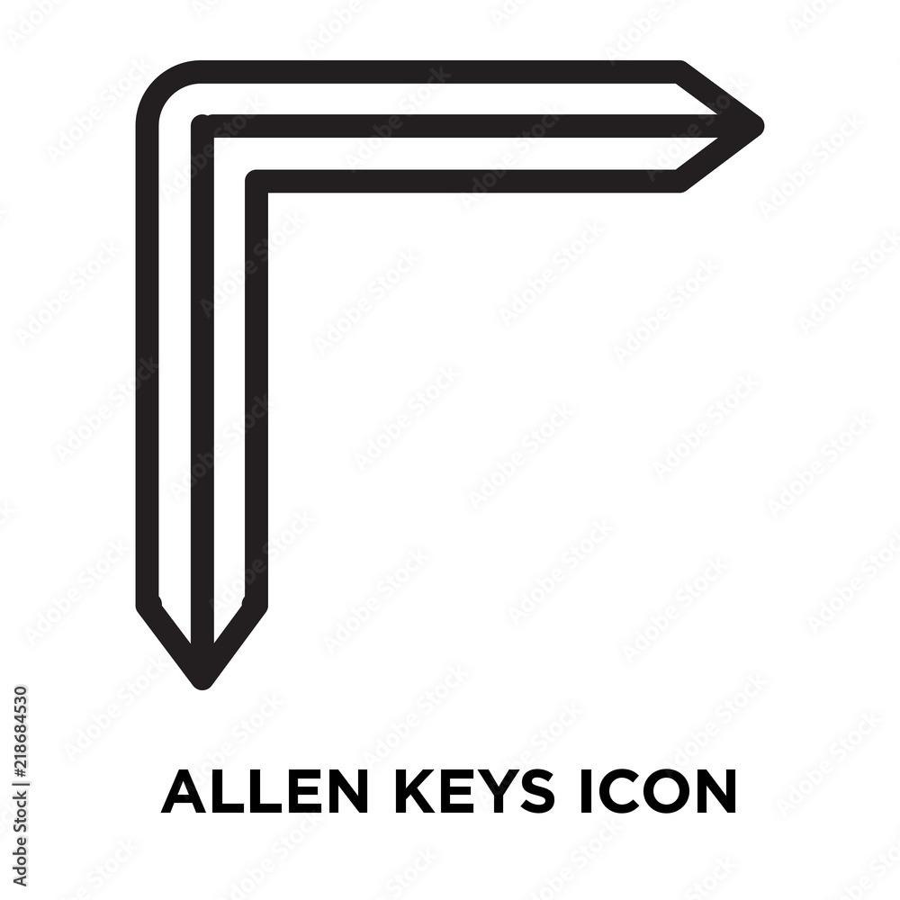 Allen keys icon vector isolated on white background, Allen keys sign , line symbol or linear element design in outline style Allen keys icon vector isolated on white background, Allen keys sign , line symbol or linear element design in outline style