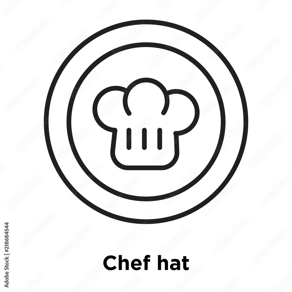 Chef hat icon vector isolated on white background, Chef hat sign , thin line design elements in outline style Chef hat icon vector isolated on white background, Chef hat sign , thin line design elements in outline style