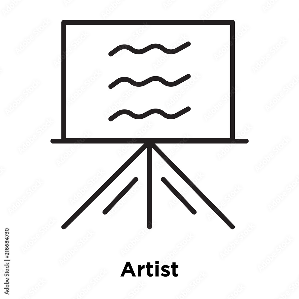Artist icon vector isolated on white background, Artist sign , thin line design elements in outline style