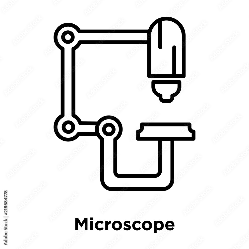 Microscope icon vector isolated on white background, Microscope sign , thin line design elements in outline style Microscope icon vector isolated on white background, Microscope sign , thin line design elements in outline style