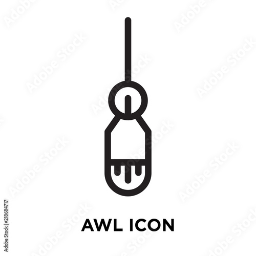 Awl icon vector isolated on white background, Awl sign , line symbol or linear element design in outline style