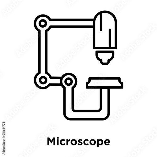 Microscope icon vector isolated on white background  Microscope sign   thin line design elements in outline style