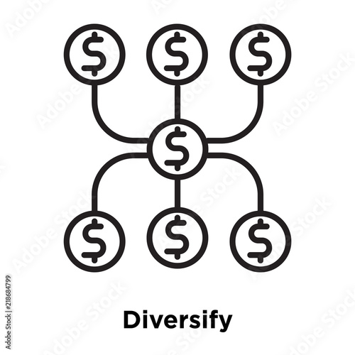 diversify icon isolated on white background. Simple and editable diversify icons. Modern icon vector illustration.