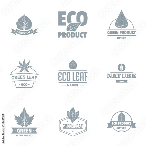 Herb logo set. Simple set of 9 herb vector logo for web isolated on white background