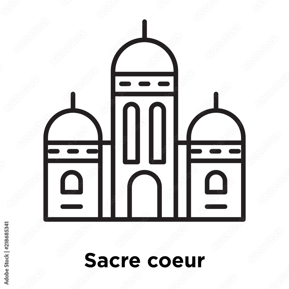 Sacre coeur icon vector isolated on white background, Sacre coeur sign , thin line design elements in outline style Sacre coeur icon vector isolated on white background, Sacre coeur sign , thin line design elements in outline style