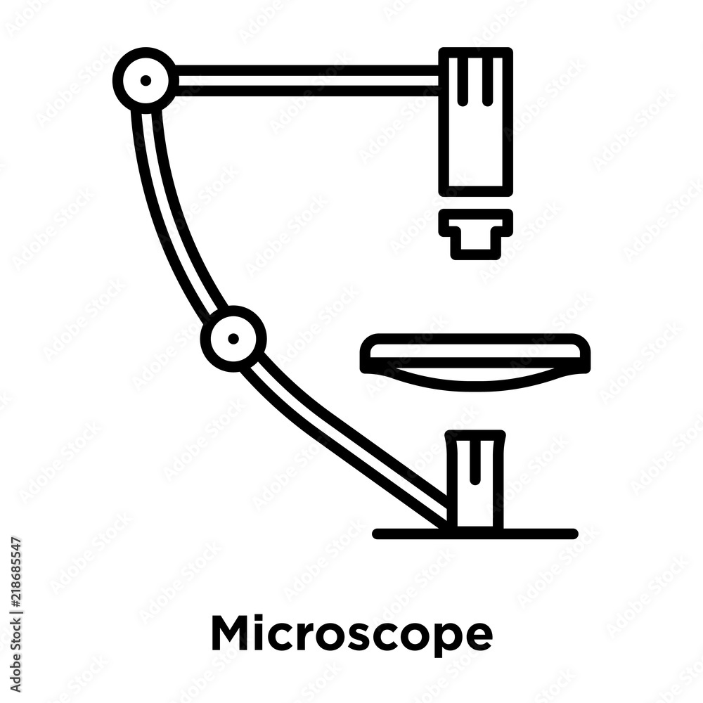 Microscope icon vector isolated on white background, Microscope sign , thin line design elements in outline style Microscope icon vector isolated on white background, Microscope sign , thin line design elements in outline style