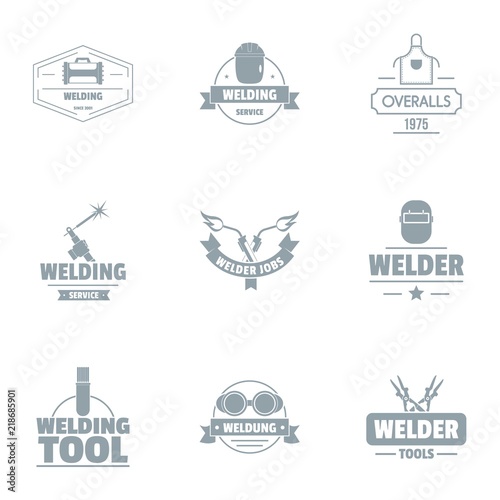 Ironsmith logo set. Simple set of 9 ironsmith vector logo for web isolated on white background photo