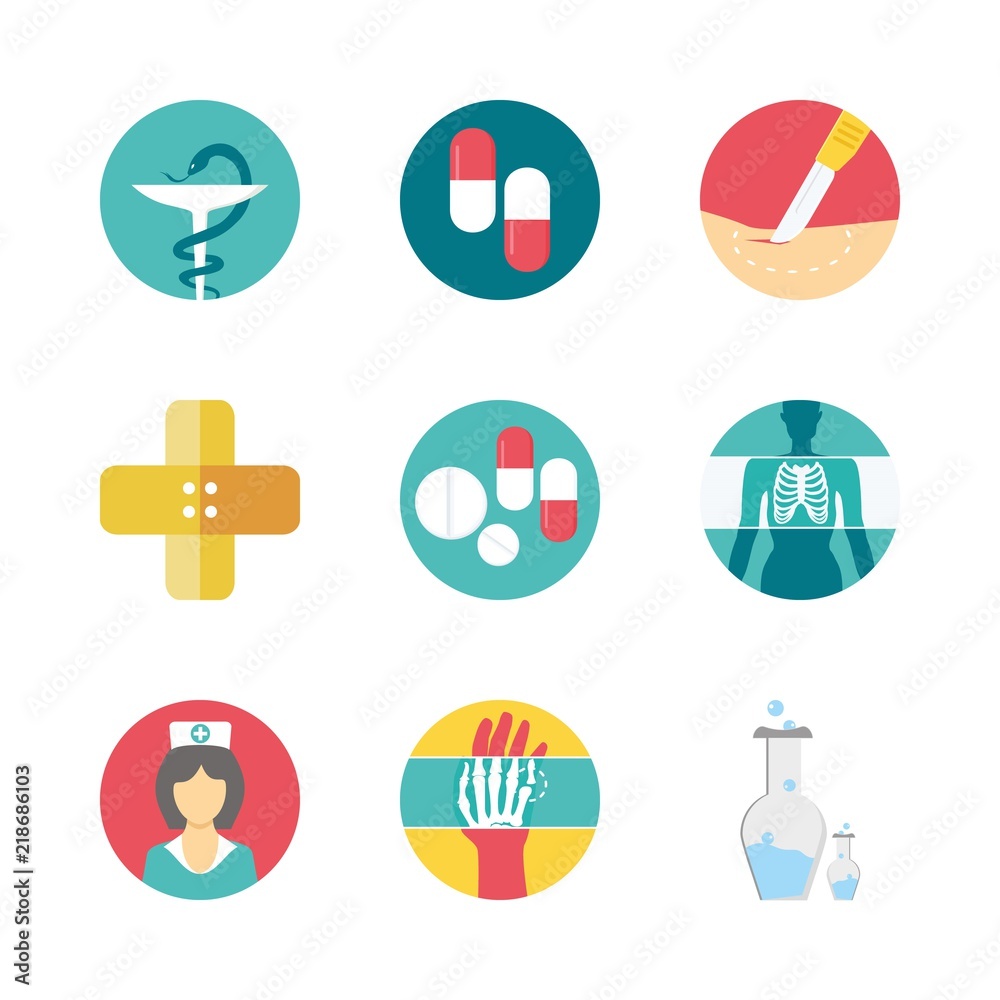 hospital icons set. virus, doctor, adhesive and university graphic works hospital icons set. virus, doctor, adhesive and university graphic works