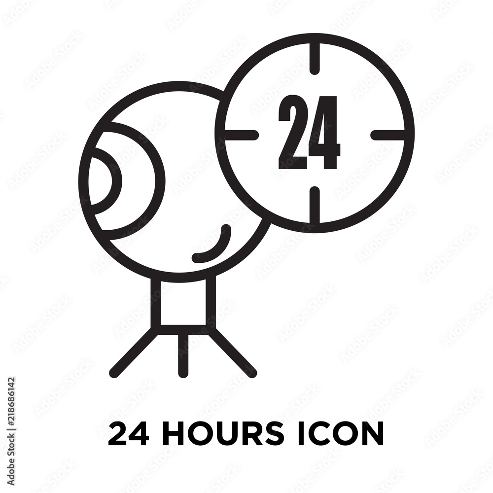 24 hours icon on white background. Modern icons vector illustration. Trendy 24 hours icons 24 hours icon on white background. Modern icons vector illustration. Trendy 24 hours icons