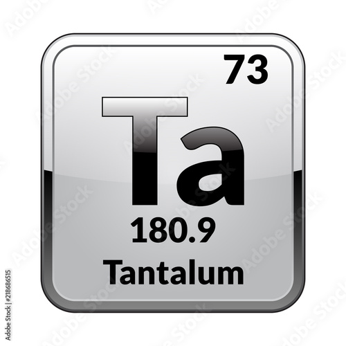 The periodic table element Tantalum. Vector illustration