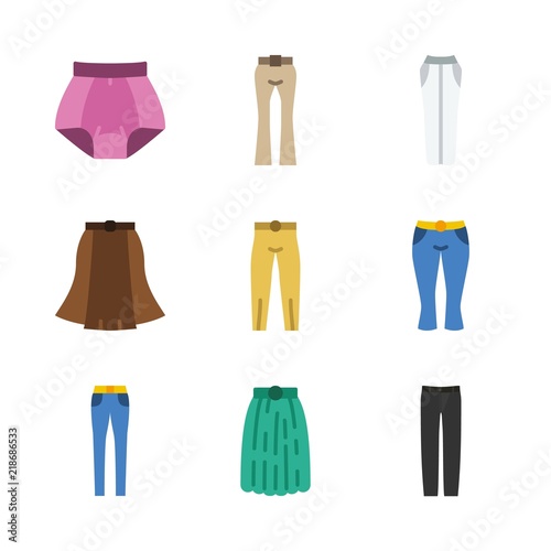 clothes icons set. human, formal, city and erotic graphic works