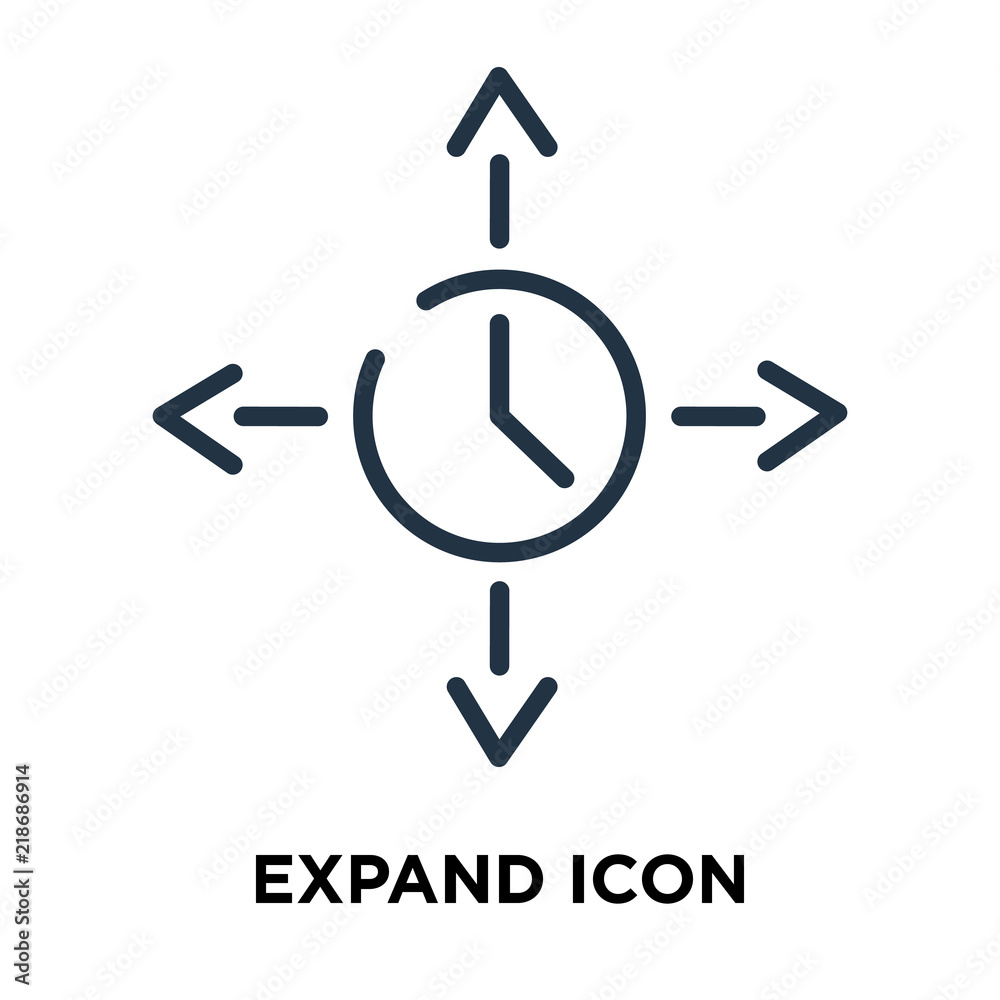 Expand icon vector isolated on white background, Expand sign , line symbol or linear element design in outline style Expand icon vector isolated on white background, Expand sign , line symbol or linear element design in outline style