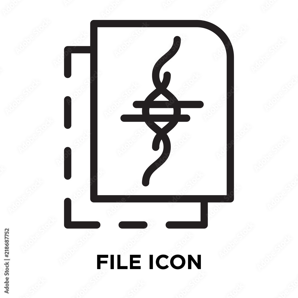File icon vector isolated on white background, File sign , line symbol or linear element design in outline style File icon vector isolated on white background, File sign , line symbol or linear element design in outline style
