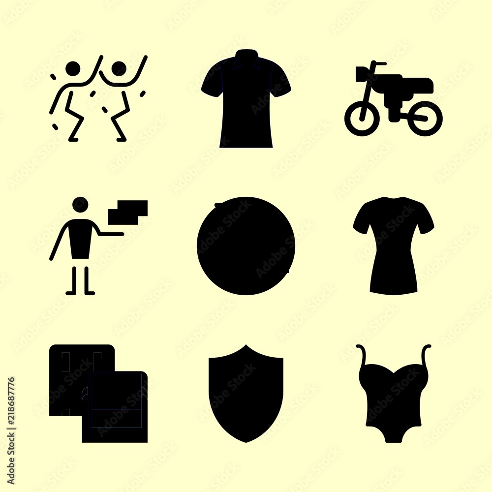 man icons set. blank, hand, businessman and disability graphic works