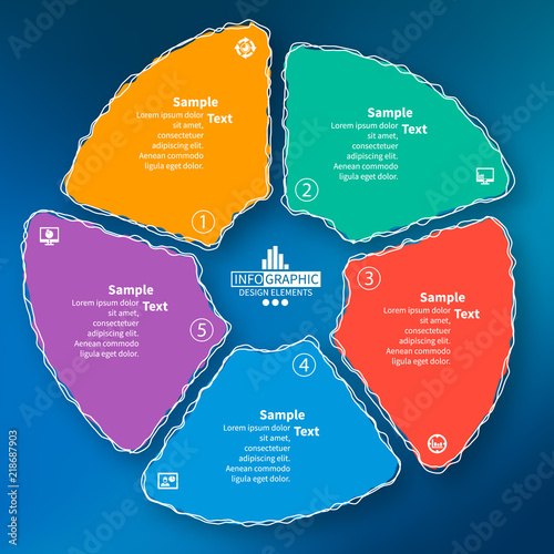 Abstract 3D Paper Infographics. Business template .Vector illustration