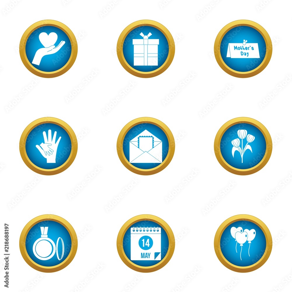 Care icons set. Flat set of 9 care vector icons for web isolated on white background