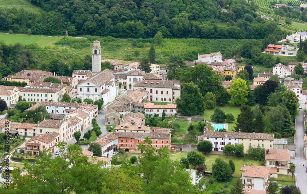 Cison di Valmarino Village in the Prosecco Wine Region, Italy