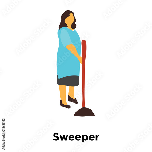 sweeper icon isolated on white background. Simple and editable sweeper icons. Modern icon vector illustration.