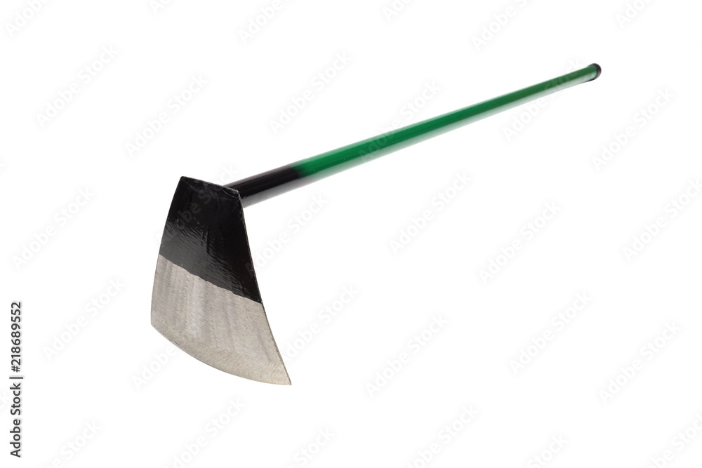 Hoe for digging a hole isolated on white Hoe for digging a hole isolated on white