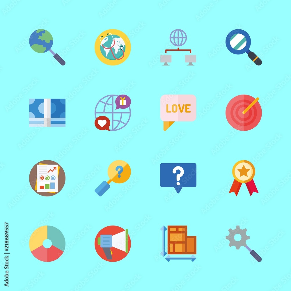 Fototapeta premium marketing vector icons set. quality, target, money icons and pie chart in this set