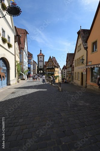 Rothenburg ob der Tauber   Bayern  Deutschland - August 12 2018   Das Pl  nlein. Ein Ort der Begegnung.