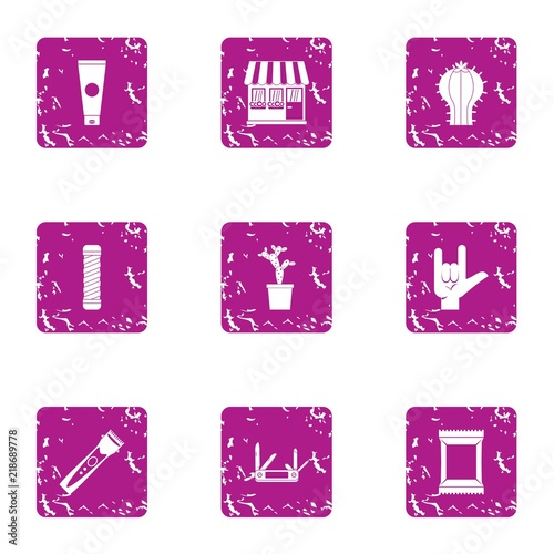 Retribution icons set. Grunge set of 9 retribution vector icons for web isolated on white background