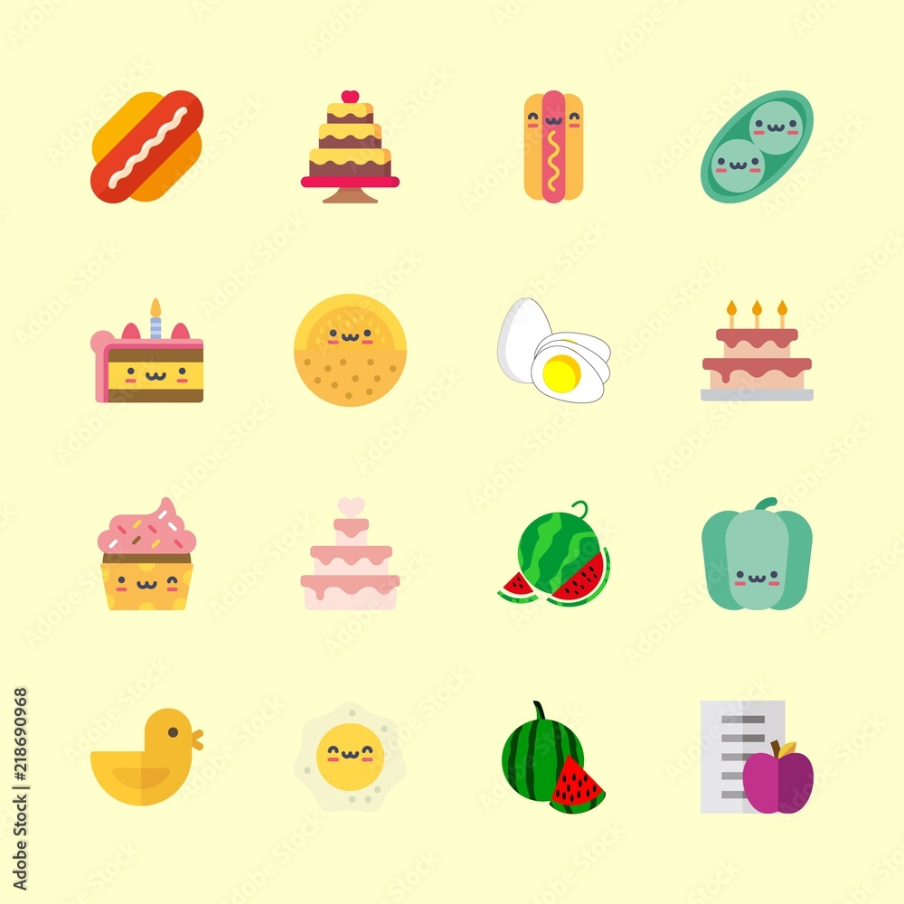 eat icons set. bun, hand, vegetarian and frosting graphic works eat icons set. bun, hand, vegetarian and frosting graphic works