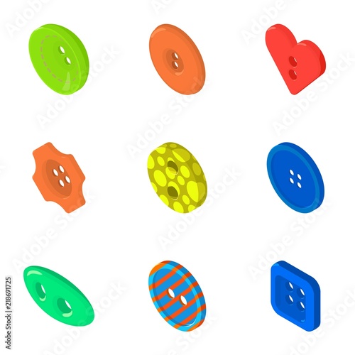 Fastening icons set. Cartoon set of 9 fastening vector icons for web isolated on white background