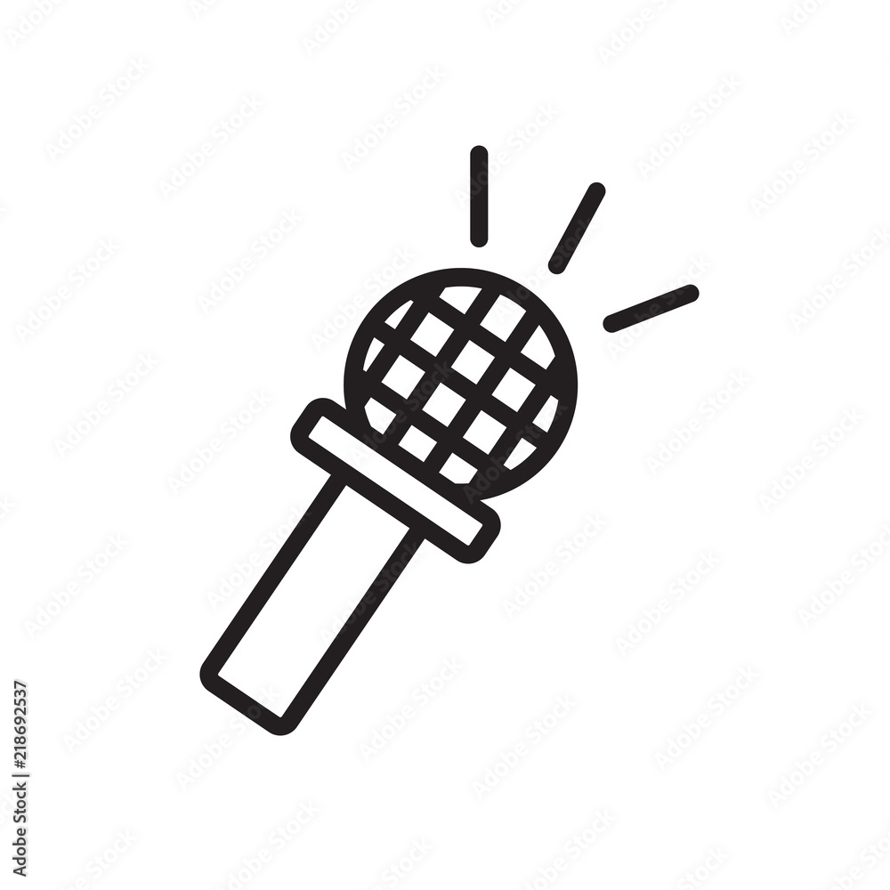 Microphone icon vector isolated on white background, Microphone sign Microphone icon vector isolated on white background, Microphone sign