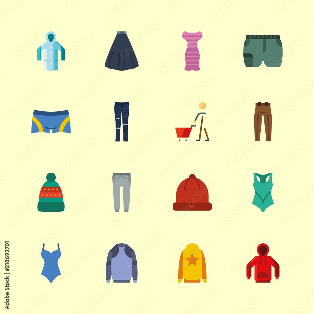 clothes icons set. retail, autumn, flat and black graphic works clothes icons set. retail, autumn, flat and black graphic works