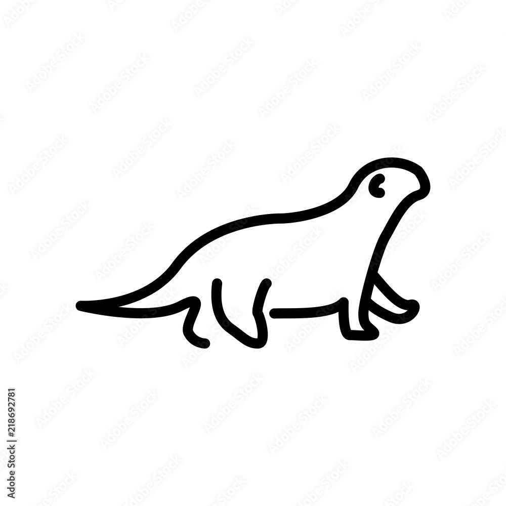 Otter icon vector isolated on white background, Otter sign