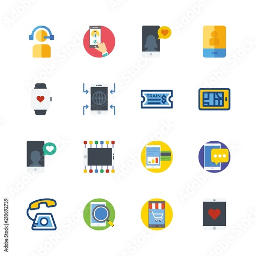 16 telephone icons set