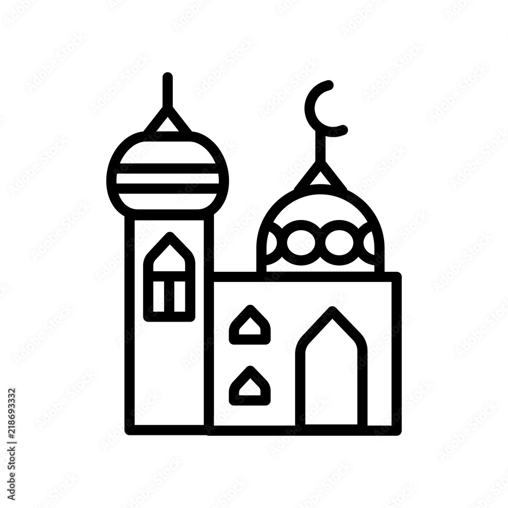 mosque icon on white background. Modern icons vector illustration. Trendy mosque icons
