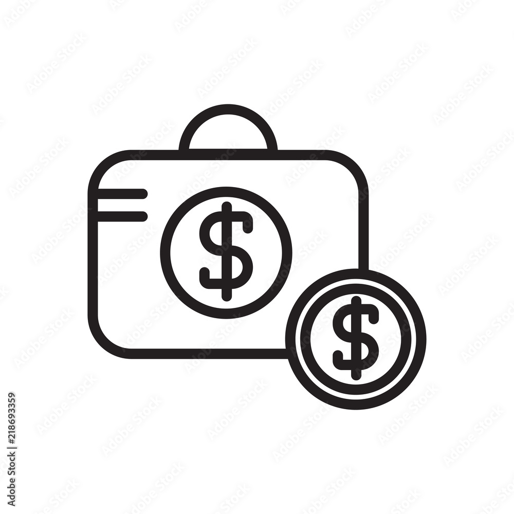 Money bag icon vector isolated on white background, Money bag sign Money bag icon vector isolated on white background, Money bag sign