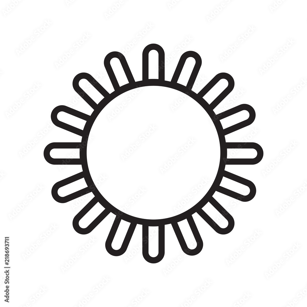 Sun icon vector isolated on white background, Sun sign Sun icon vector isolated on white background, Sun sign