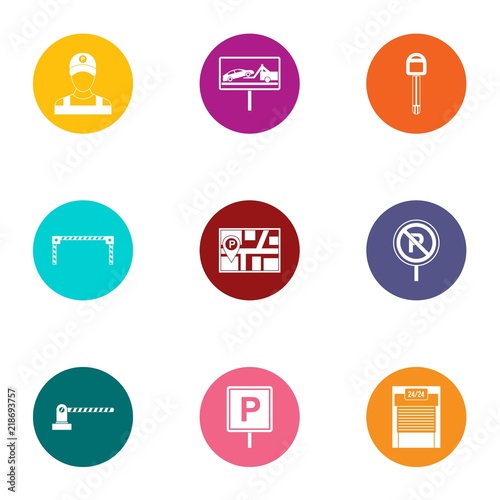 Moorage icons set. Flat set of 9 moorage vector icons for web isolated on white background