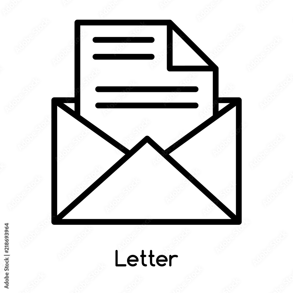Letter icon vector isolated on white background, Letter sign , line or linear design elements in outline style Letter icon vector isolated on white background, Letter sign , line or linear design elements in outline style
