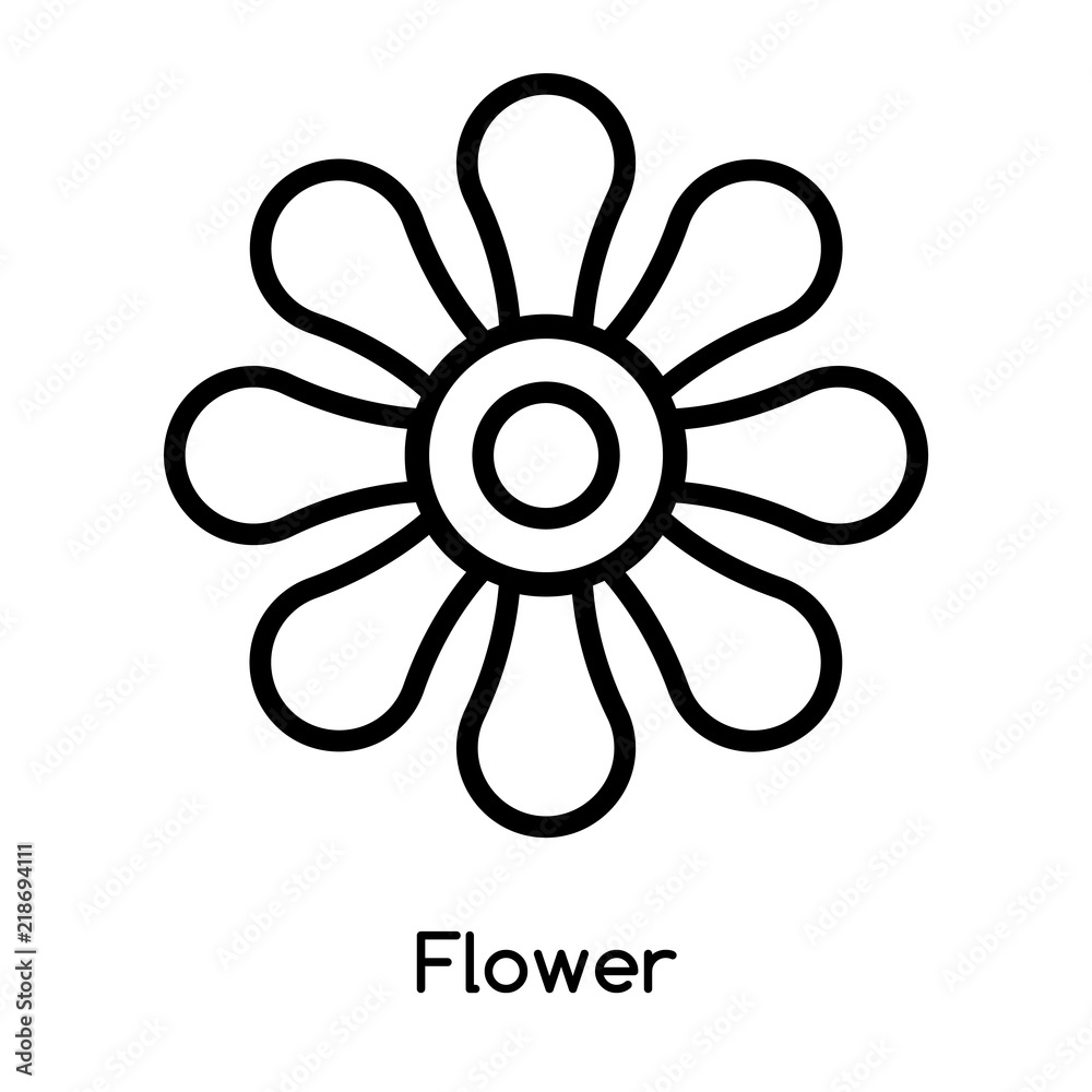 Flower icon vector isolated on white background, Flower sign , line or linear design elements in outline style Flower icon vector isolated on white background, Flower sign , line or linear design elements in outline style