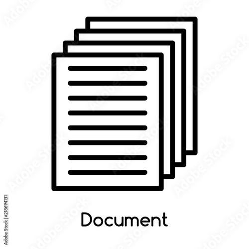 Document icon vector isolated on white background, Document sign , line or linear design elements in outline style © Pro Vector Stock