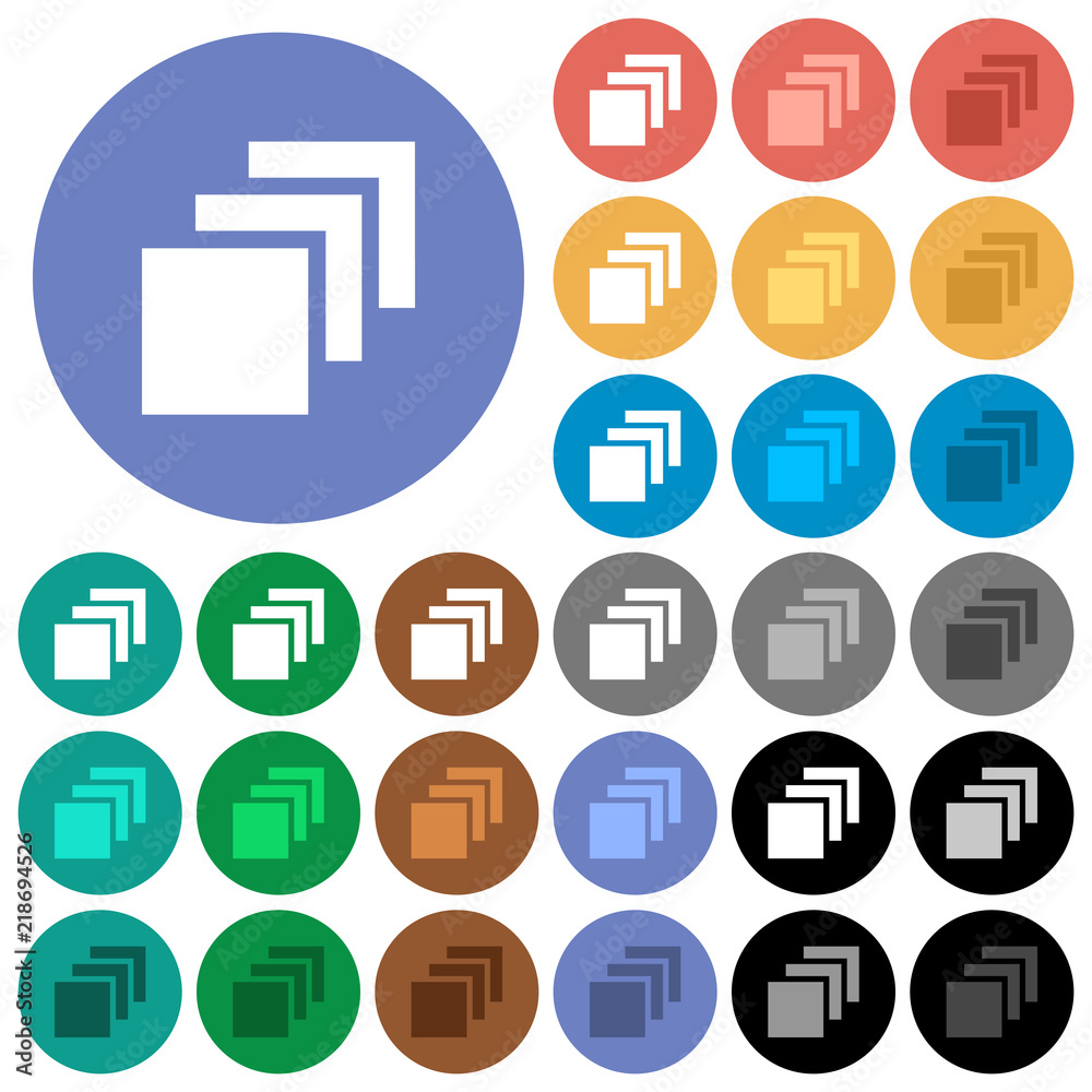 Multiple canvases round flat multi colored icons Multiple canvases round flat multi colored icons
