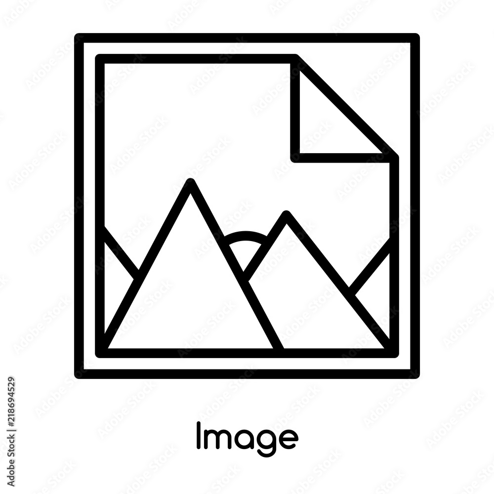 Image icon vector isolated on white background, Image sign , line or linear design elements in outline style Image icon vector isolated on white background, Image sign , line or linear design elements in outline style