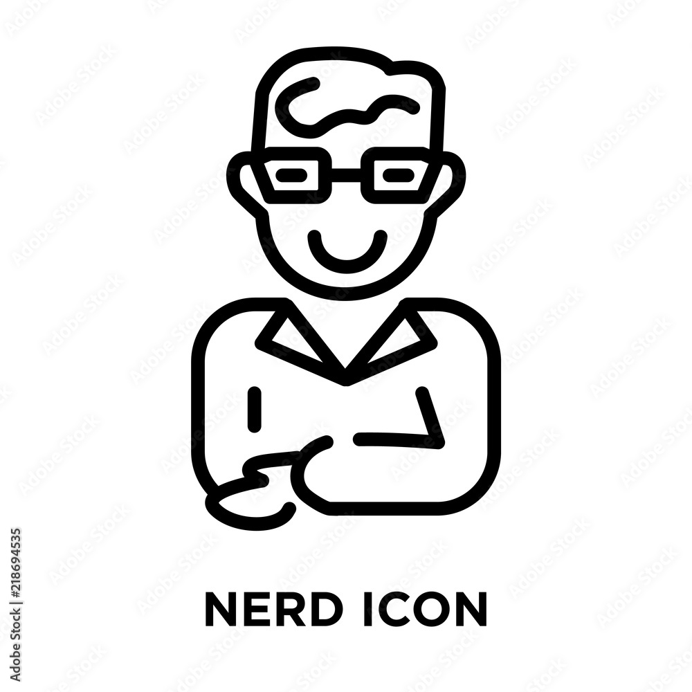 Nerd icon vector isolated on white background, Nerd sign , linear and stroke elements in outline style Nerd icon vector isolated on white background, Nerd sign , linear and stroke elements in outline style