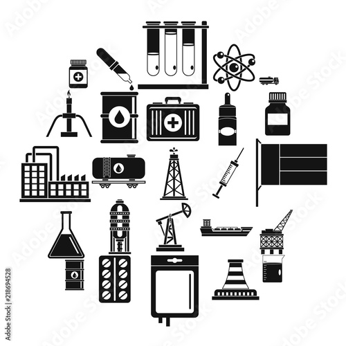 Industry icons set. Simple set of 25 industry vector icons for web isolated on white background
