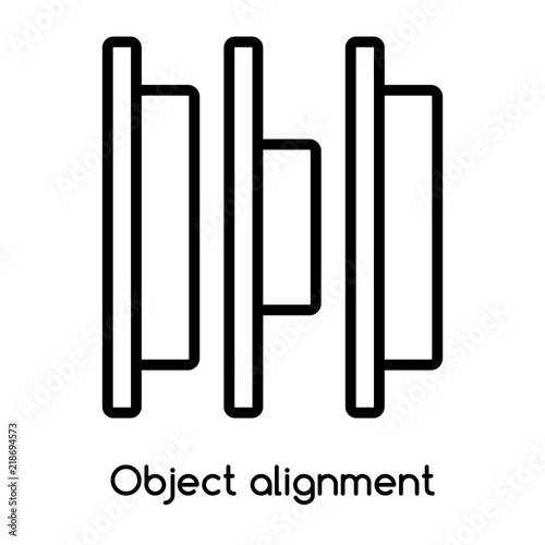 Object alignment icon vector isolated on white background  Object alignment sign   line or linear design elements in outline style