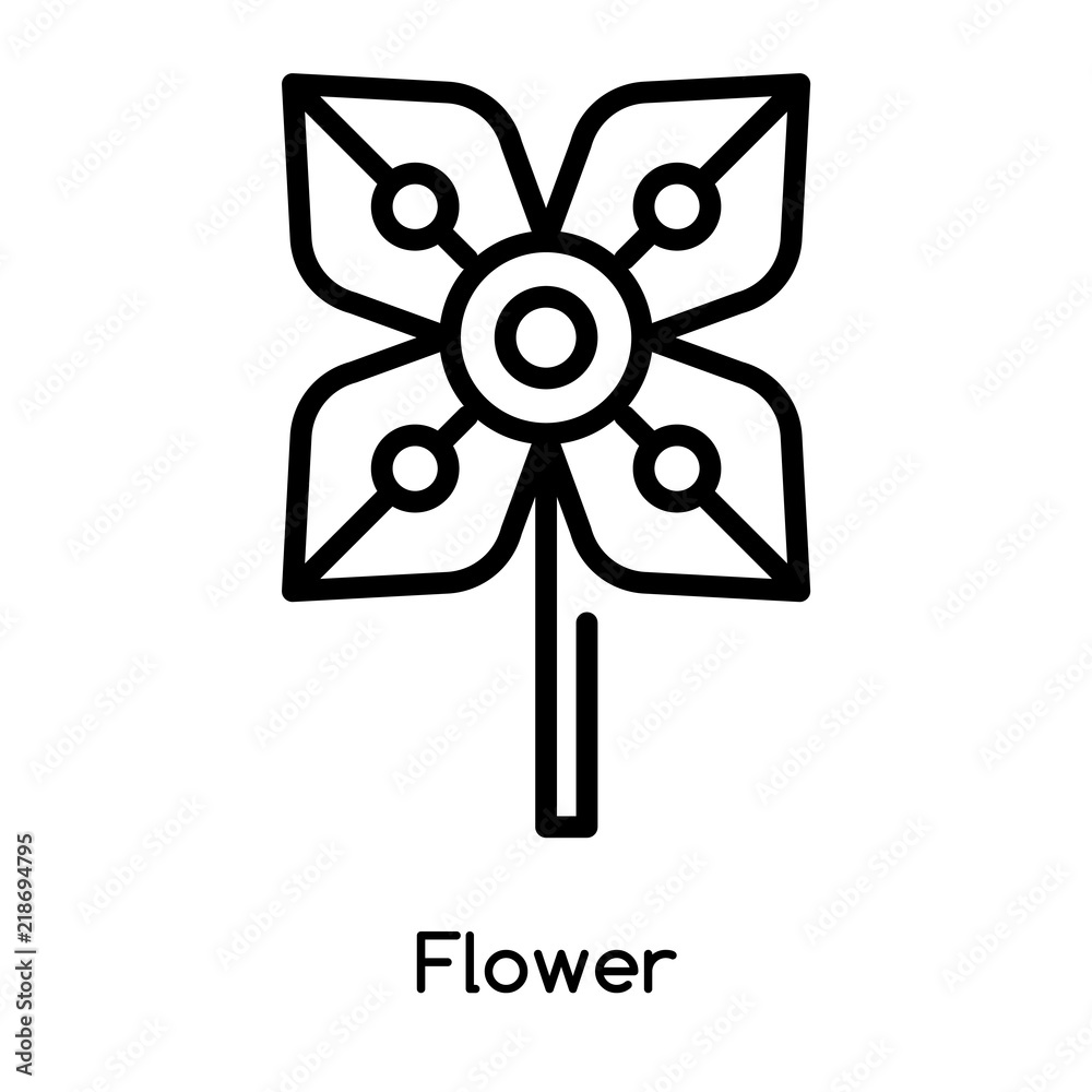 Flower icon vector isolated on white background, Flower sign , line or linear design elements in outline style Flower icon vector isolated on white background, Flower sign , line or linear design elements in outline style