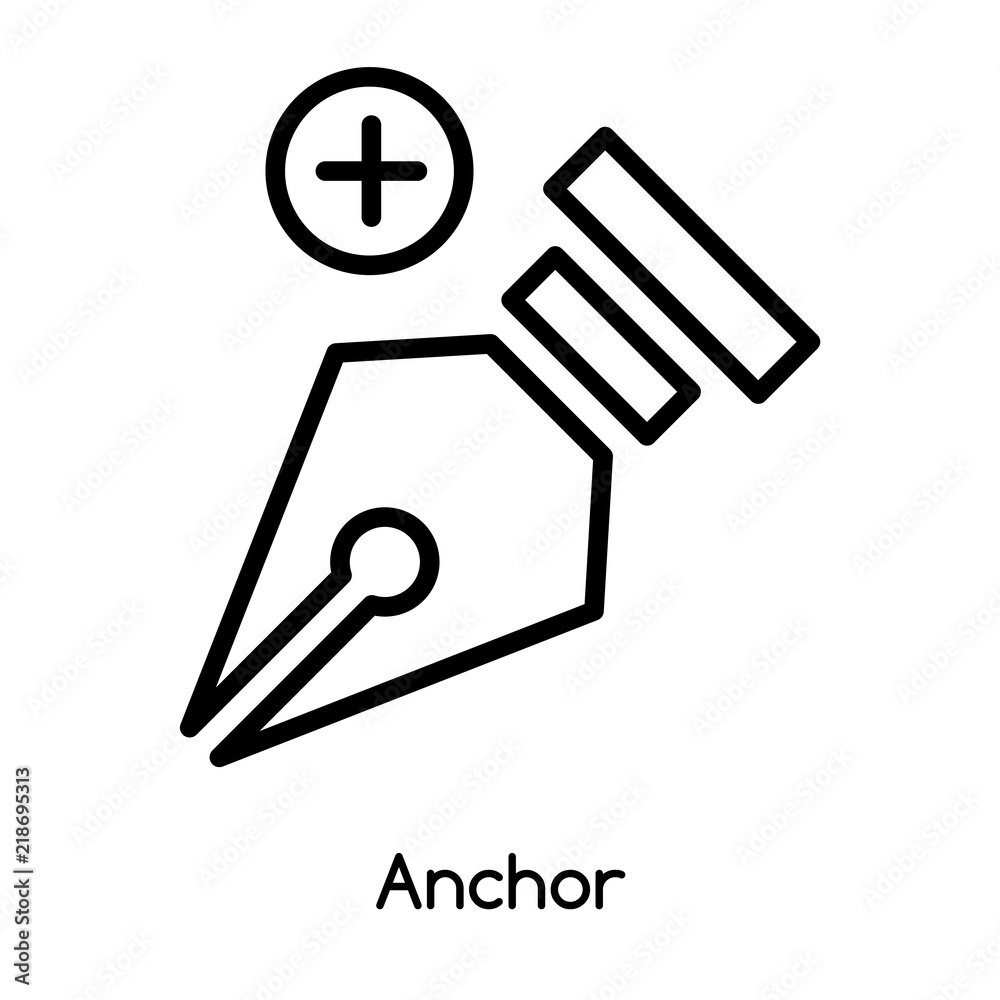 Anchor icon vector isolated on white background, Anchor sign , line or linear design elements in outline style