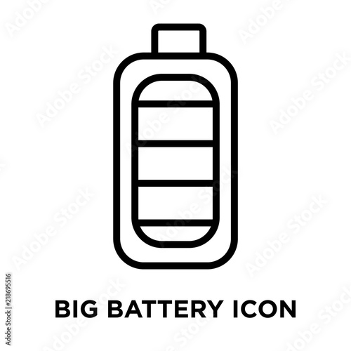 Big Battery icon vector isolated on white background, Big Battery sign , linear and stroke elements in outline style