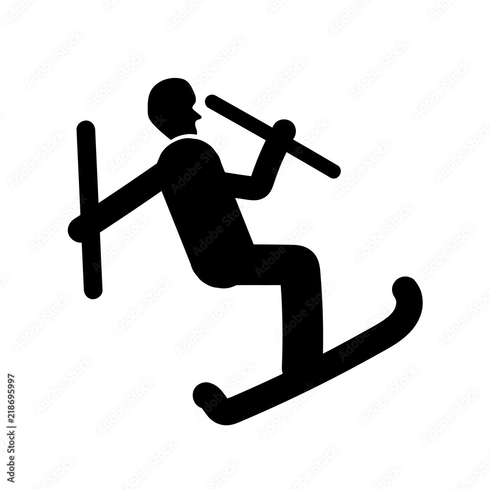 Ski icon vector isolated on white background, Ski sign