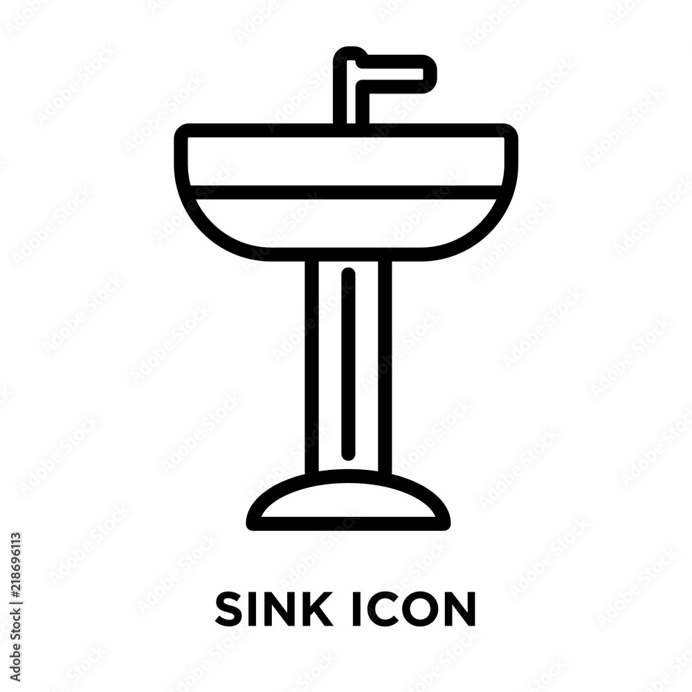 Sink icon vector isolated on white background, Sink sign , linear and stroke elements in outline style Sink icon vector isolated on white background, Sink sign , linear and stroke elements in outline style